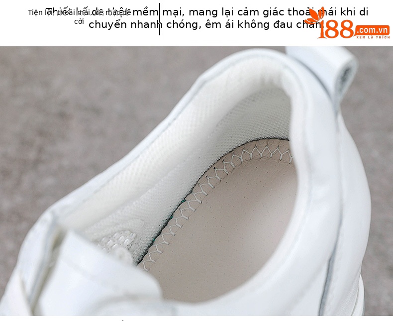 Giày lười nữ da thật dây thun, mặt lưới thoáng khí, đế tăng chiều cao 10 cm — Màu đen chi tiết 6