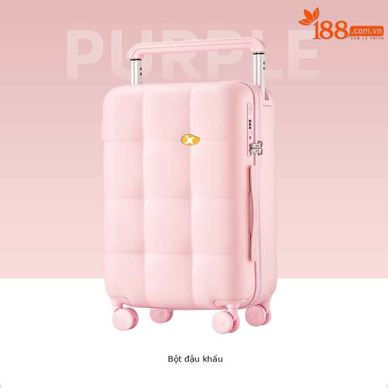 Vali kéo Mango Bird 20 inch chống rơi chống mài mòn, cổng sạc tiện lợi — Thanh kéo rộng có khóa kéo chống nước và cổng sạc hành lý màu hồng