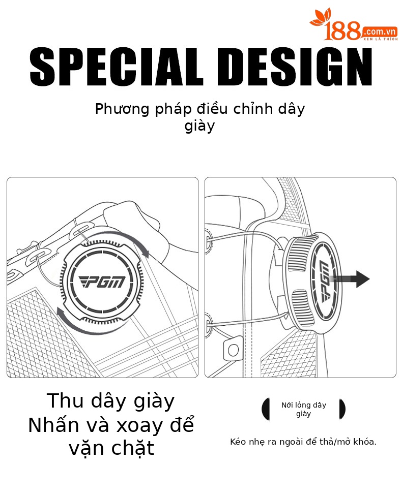 Giày golf nam PGM đinh dẻo thoáng khí chống trượt — XZ372-[Bằng sáng chế/Núm/Chống trượt thoáng khí]-Màu Đen nguyên tử chi tiết 6
