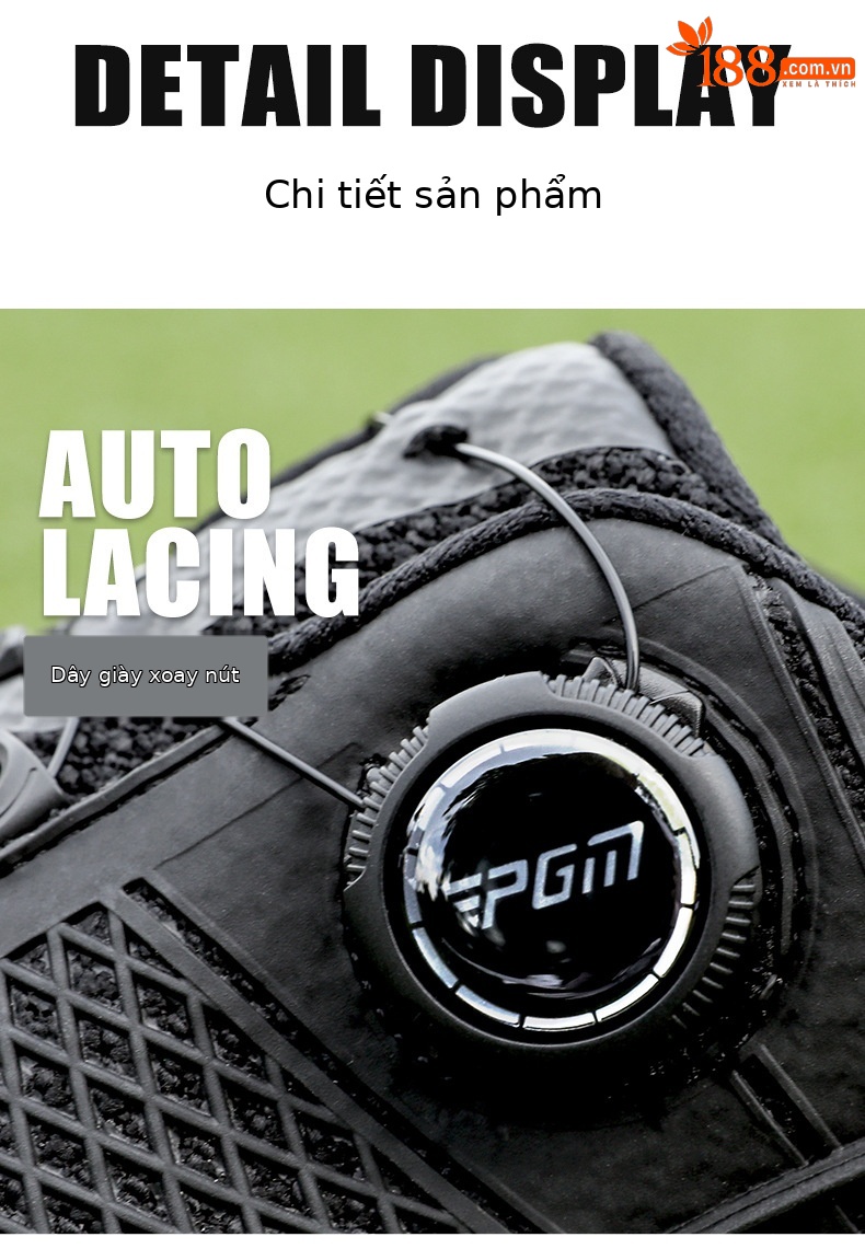 Giày golf nam PGM đinh dẻo thoáng khí chống trượt — XZ372-[Bằng sáng chế/Núm/Chống trượt thoáng khí]-Màu Đen nguyên tử chi tiết 11