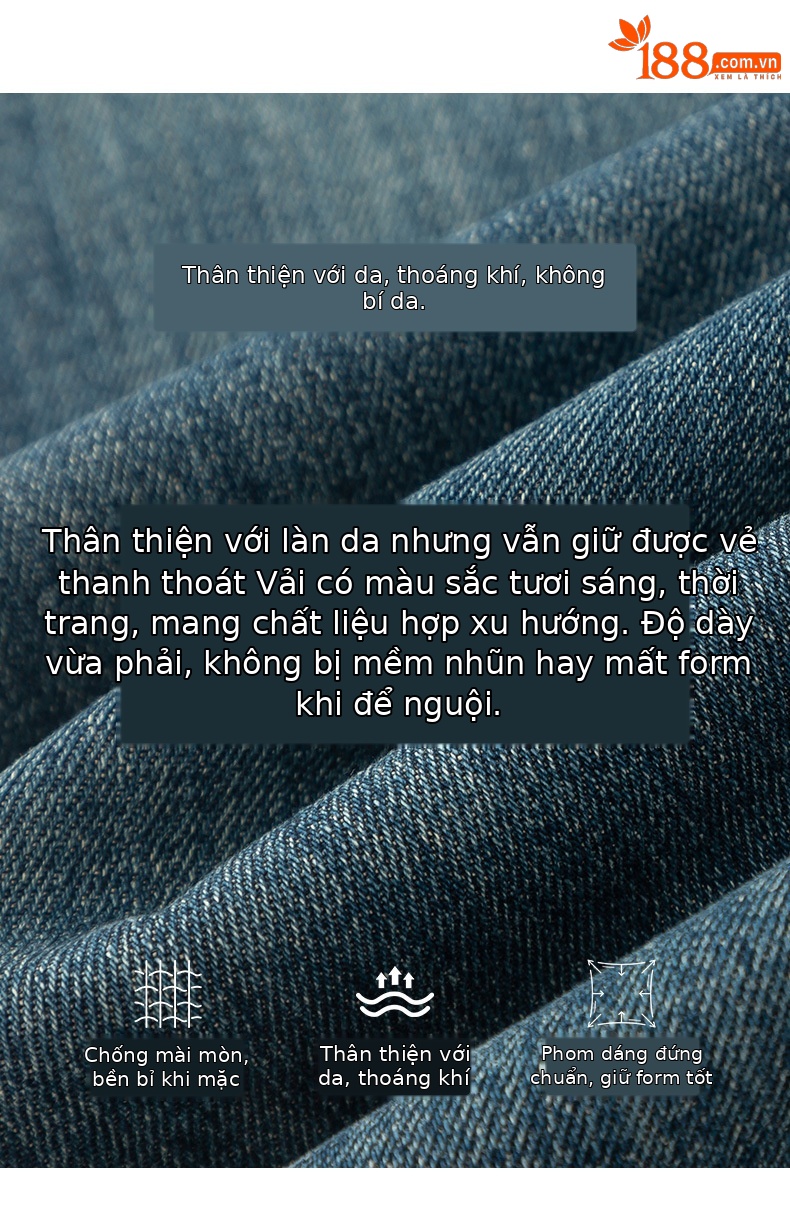 Quần jean ống đứng cạp cao Xinge chất Tencel mềm rủ, gấu gập cho nữ dáng nhỏ — Xanh đá quý chi tiết 4