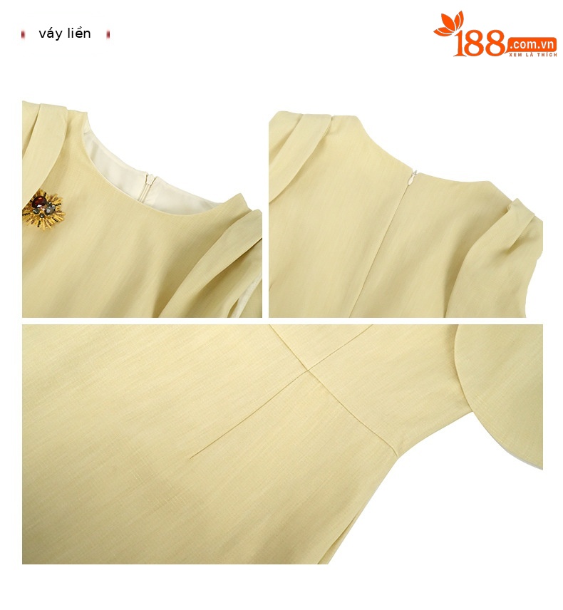 Đầm ôm body nữ phong cách OL công sở, thiết kế tôn dáng, phù hợp dịp trang trọng — Màu ngỗng chi tiết 3