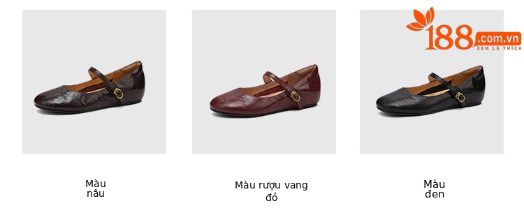 Giày Mary Jane nữ da cừu mũi tròn miệng nông phong cách đại học cổ điển đế bằng — Màu nâu chi tiết 3