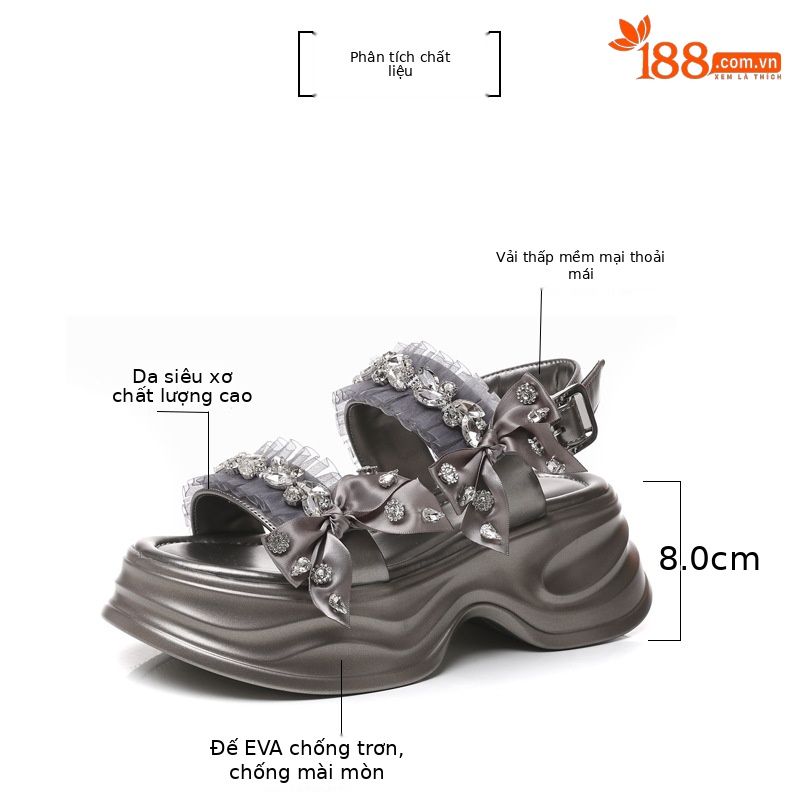 Sandal đế bệt xỏ ngón phong cách La Mã mùa hè 2024 — Màu be, Màu đen, Màu xám bạc chi tiết 3
