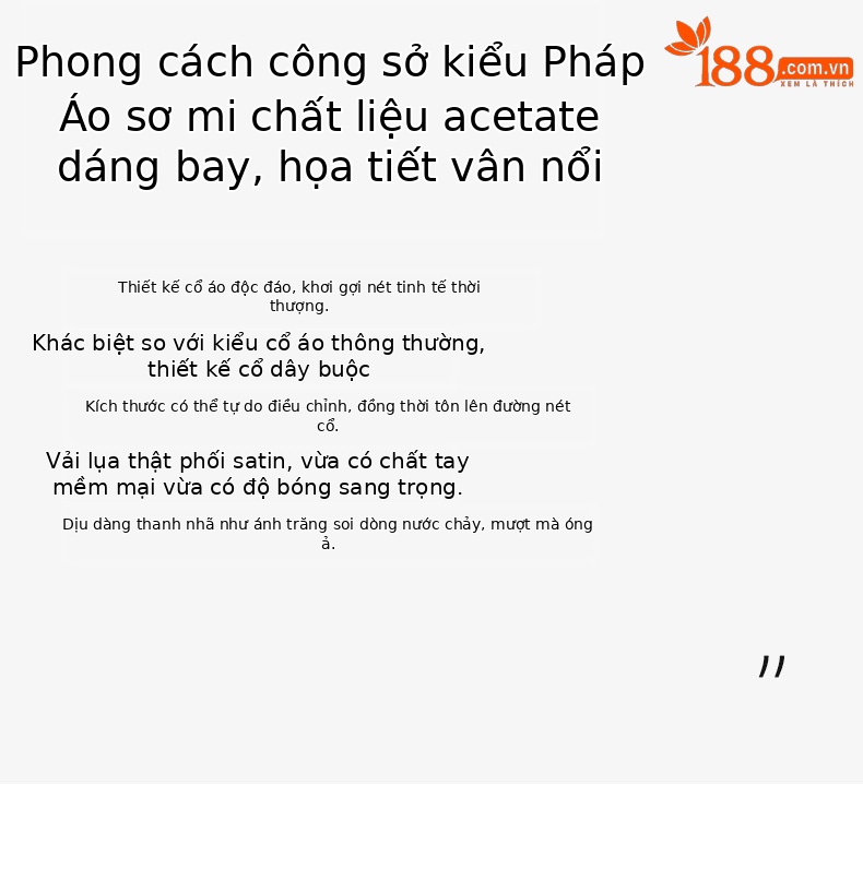 Áo sơ mi cổ V phối nơ Xingge kiểu Pháp, chất liệu satin acetate mềm mại, dáng suôn tôn dáng — Gạo Sâm banh chi tiết 4