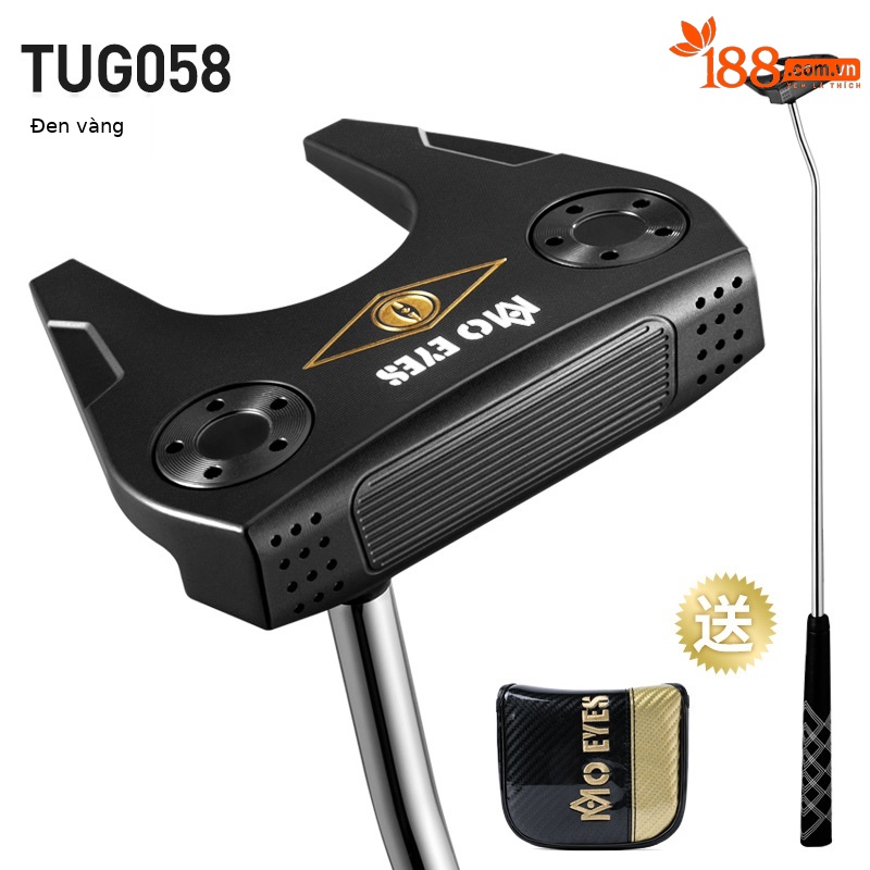 Gậy putter golf Moeyes Magic Eye nam S20C sắt mềm rèn, chiều dài 34 inch — TUG058-Putter vàng đen [với nắp đầu], 【TUG058】Đen và xanh lá (cột thép) tay phải nữ + bọc đầu cột
