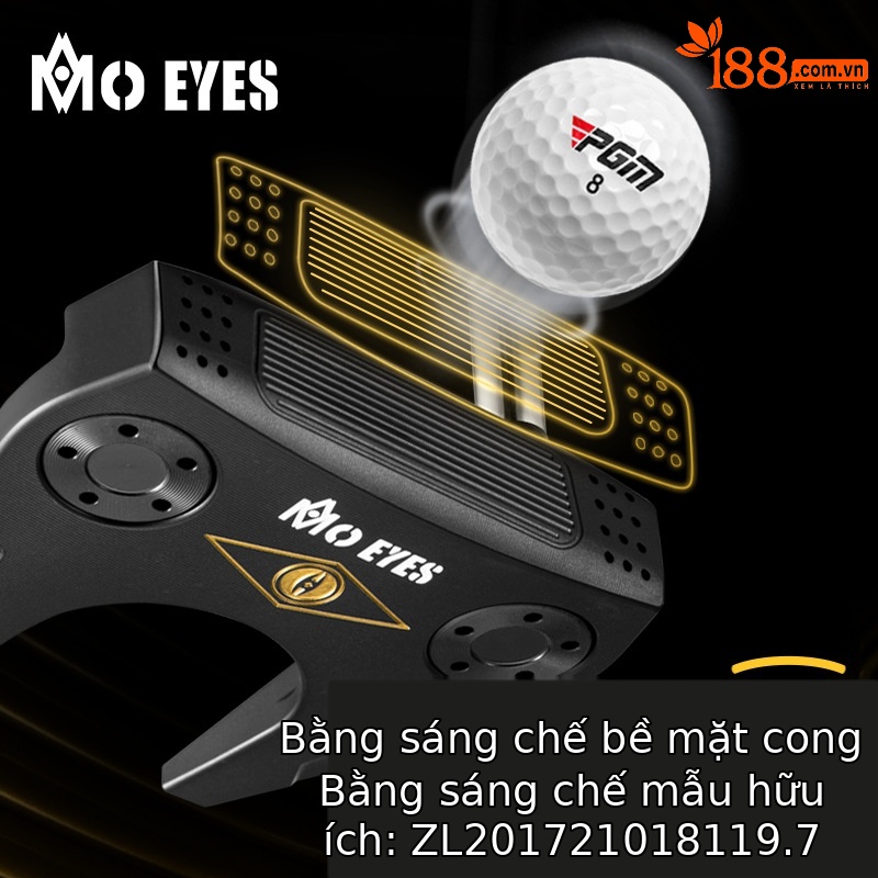 Gậy putter golf Moeyes Magic Eye nam S20C sắt mềm rèn, chiều dài 34 inch — TUG058-Putter vàng đen [với nắp đầu], 【TUG058】Đen và xanh lá (cột thép) tay phải nữ + bọc đầu cột