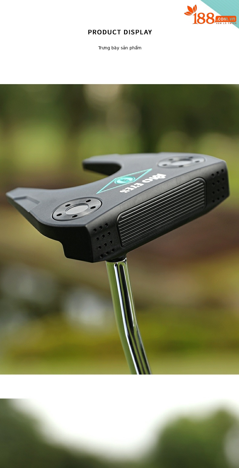 Gậy putter golf Moeyes Magic Eye nam S20C sắt mềm rèn, chiều dài 34 inch — TUG058-Putter vàng đen [với nắp đầu], 【TUG058】Đen và xanh lá (cột thép) tay phải nữ + bọc đầu cột chi tiết 6