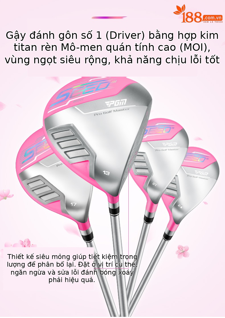 Bộ gậy golf thanh thiếu niên PGM SEED III PRO 14 gậy + túi đựng, thân carbon 40T — 13 thanh Carbon [R] cao 120-131cm, 11 thanh Carbon [R] cao 120-131cm, 7 thanh Carbon [R] cao 120-131cm, 5 thanh Carbon [R] chiều cao 120-131cm chi tiết 3