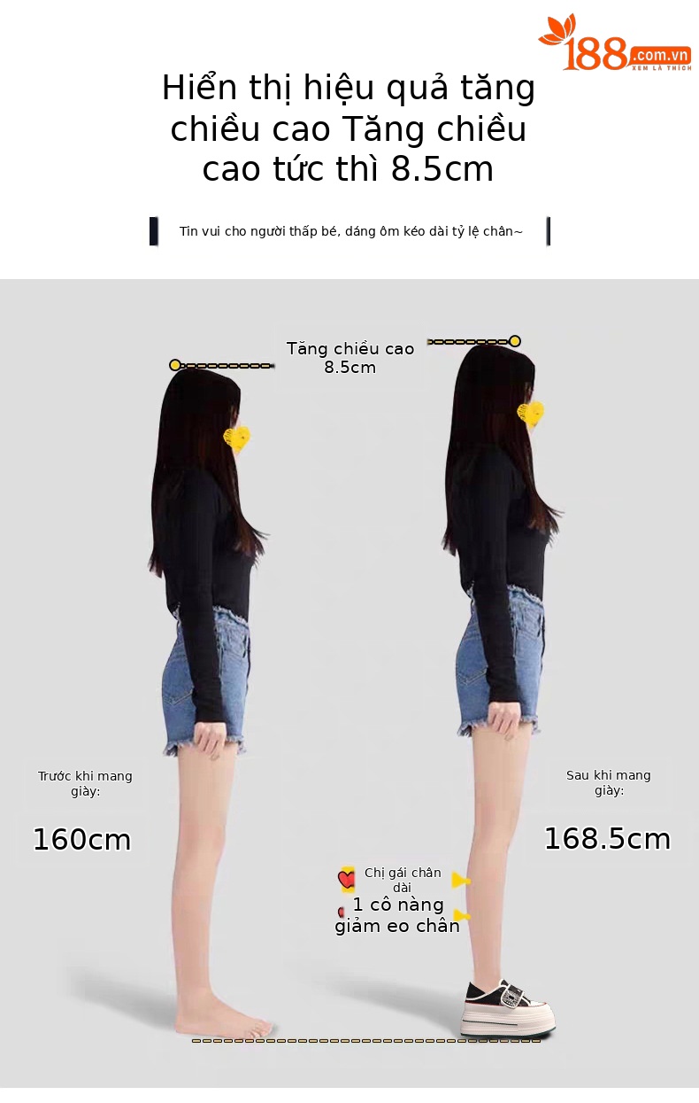 Giày vải bố đế dày tăng chiều cao bên trong nữ 2024 mẫu mới mùa hè thu, hai gót — Màu đen, Vàng Ánh Sao chi tiết 4