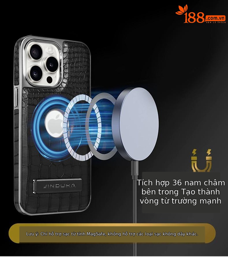 Ốp lưng iPhone 15 Pro Max da cá sấu cao cấp, chống sốc viền dày — [Màu Đen J1★Da cá sấu] Sạc từ tính ◆ Giá đỡ, [Màu nâu sẫm J1★Da cá sấu] Sạc từ tính ◆ Giá đỡ, [Màu xám J1★Da cá sấu] Sạc từ tính ◆ Giá đỡ, 【Màu Xanh hoàng gia J1★Da cá sấu] Sạc từ tính ◆ Giá đỡ chi tiết 5