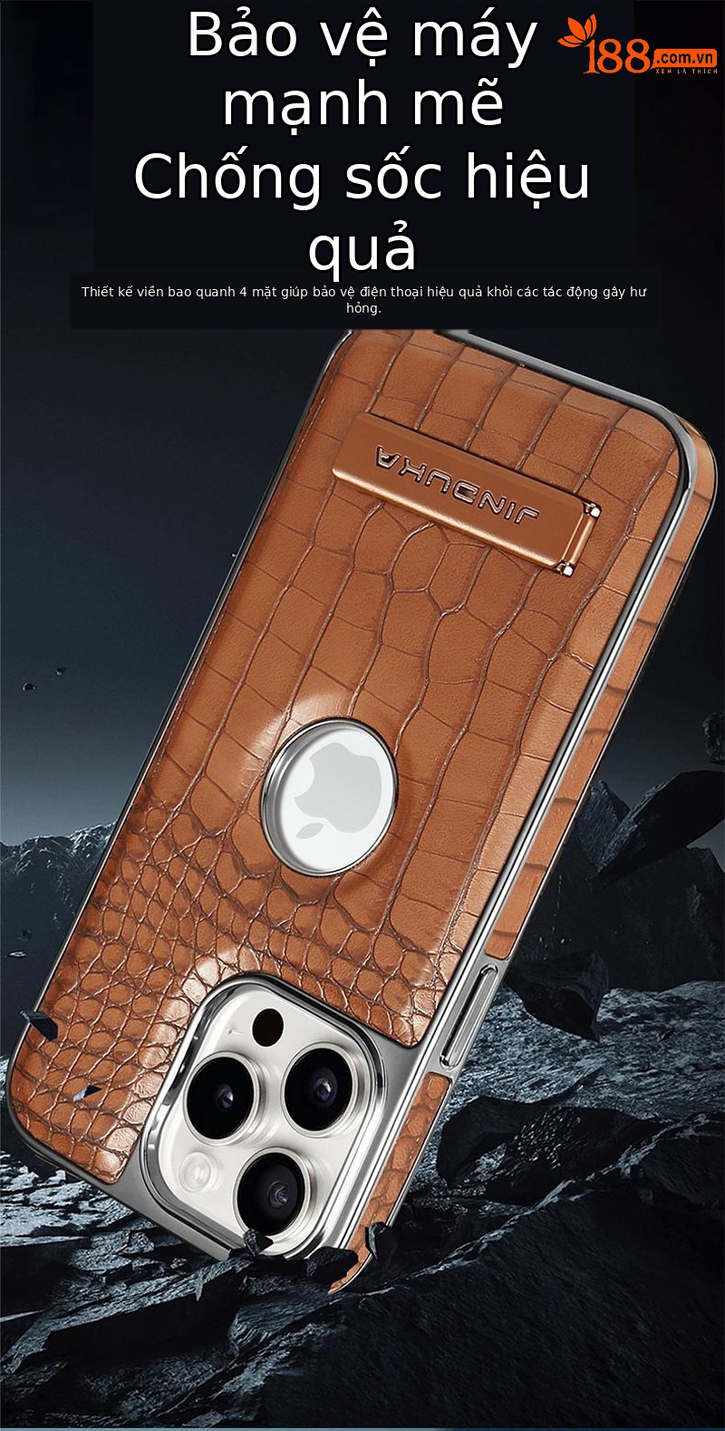 Ốp lưng iPhone 15 Pro Max da cá sấu cao cấp, chống sốc viền dày — [Màu Đen J1★Da cá sấu] Sạc từ tính ◆ Giá đỡ, [Màu nâu sẫm J1★Da cá sấu] Sạc từ tính ◆ Giá đỡ, [Màu xám J1★Da cá sấu] Sạc từ tính ◆ Giá đỡ, 【Màu Xanh hoàng gia J1★Da cá sấu] Sạc từ tính ◆ Giá đỡ chi tiết 10