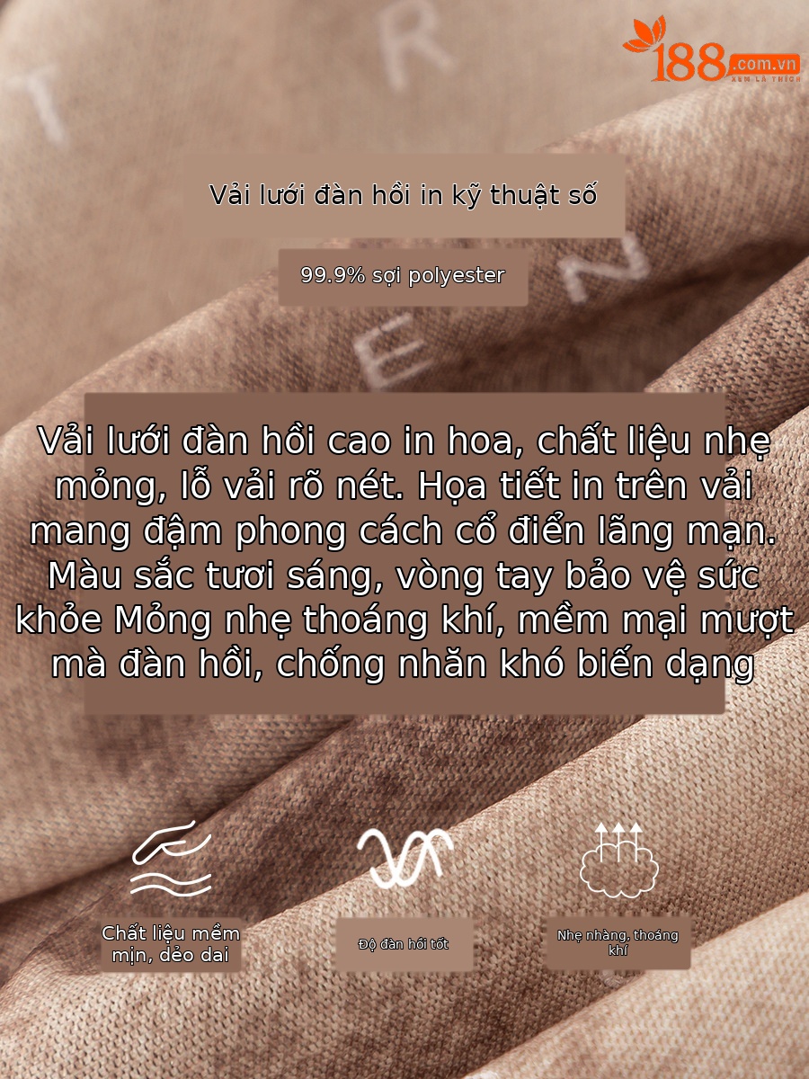 Áo thun dài tay nữ in họa tiết kỹ thuật số không đều, thiết kế xẻ tà ôm sát — Vỏ Trái Cây Nâu