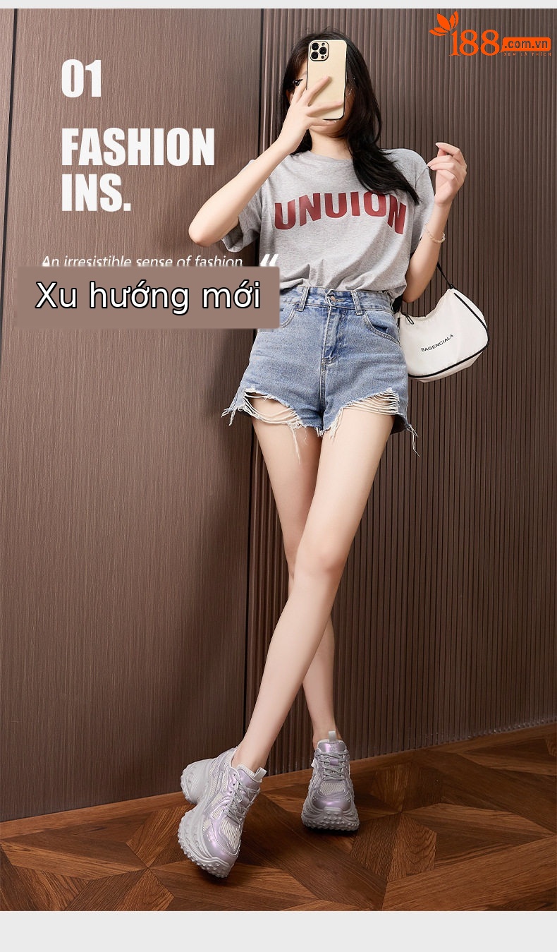Dép sandal nữ đế platform cao gót 8cm quai chữ V đơn giản — Trắng, Hồng xám, Đen, Đỏ chi tiết 2