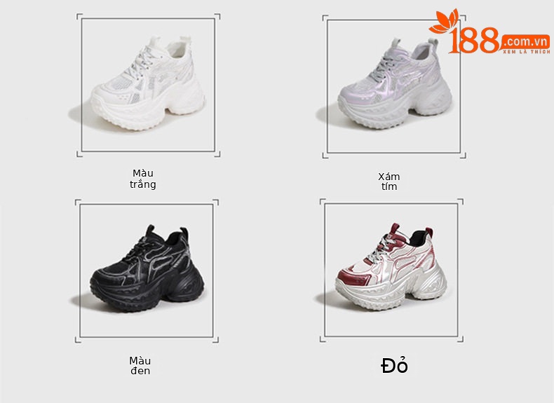 Dép sandal nữ đế platform cao gót 8cm quai chữ V đơn giản — Trắng, Hồng xám, Đen, Đỏ chi tiết 4