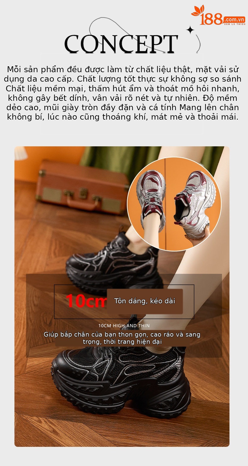 Dép sandal nữ đế platform cao gót 8cm quai chữ V đơn giản — Trắng, Hồng xám, Đen, Đỏ chi tiết 11