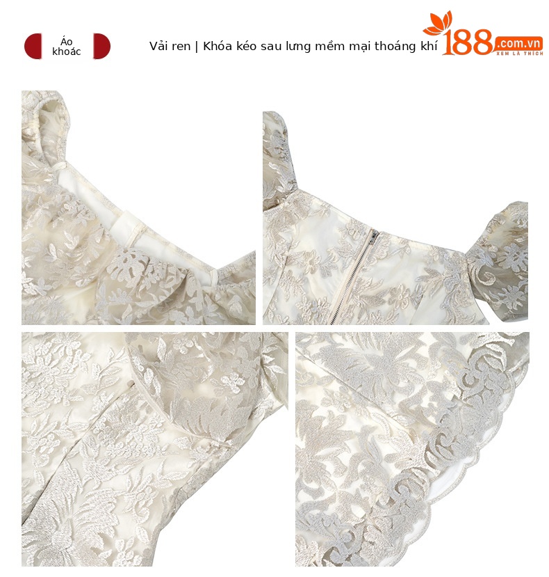 Bộ áo ren cổ vuông Pháp kết hợp quần short cạp cao nữ — Màu mơ chi tiết 2