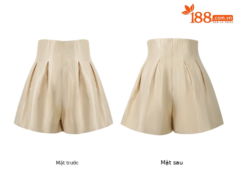 Bộ áo ren cổ vuông Pháp kết hợp quần short cạp cao nữ — Màu mơ chi tiết 4