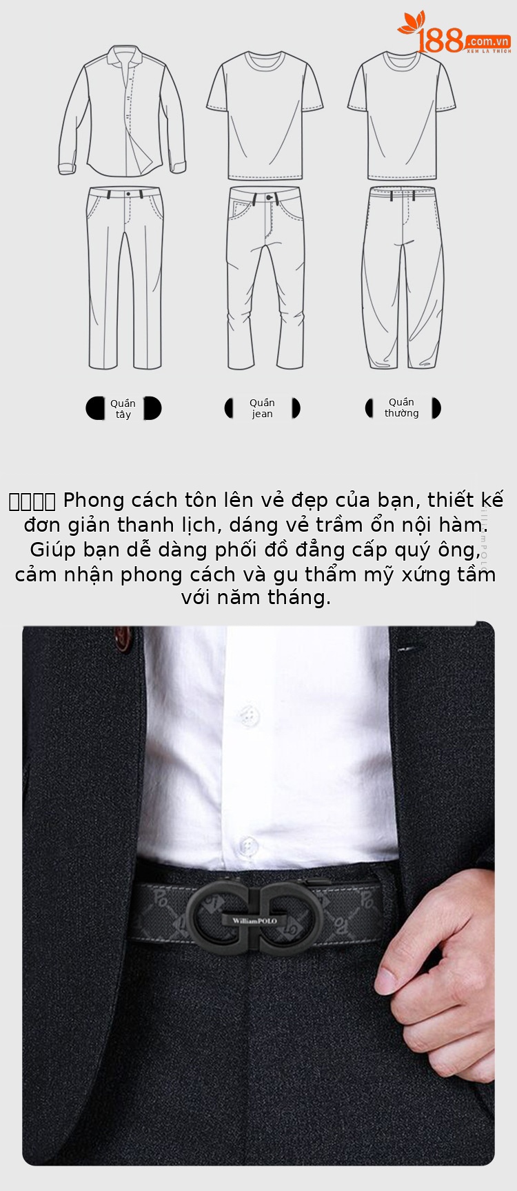 Thắt lưng nam PVC khóa tự động cao cấp phong cách công sở — 120cm, 130cm, 110cm, 125cm chi tiết 14