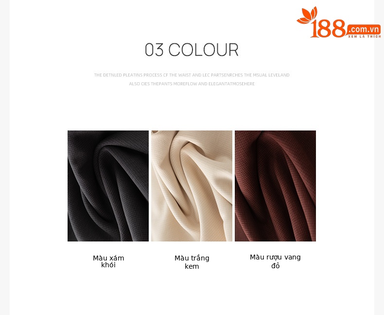Quần thể thao ống rộng cạp cao dáng suông nữ chất Acetate Tencel mềm mại — Màu trắng be chi tiết 4