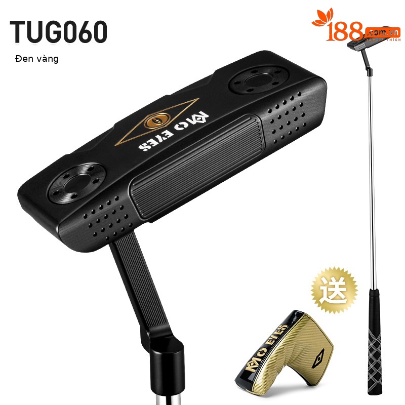 Gậy putter golf Moeyes Magic Eye dạng lưỡi dao S20C rèn mềm — TUG060-Putter vàng đen [với nắp đầu]