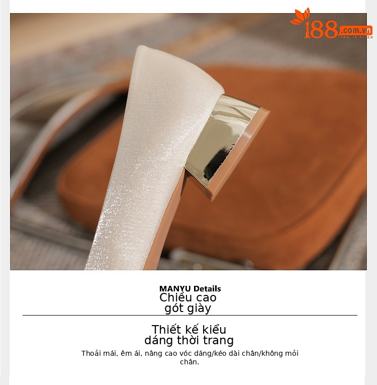 Giày cao gót nữ mũi nhọn gót vuông da sáng chế Jin Gang CG3006 miệng nông — Màu đỏ rượu chi tiết 6