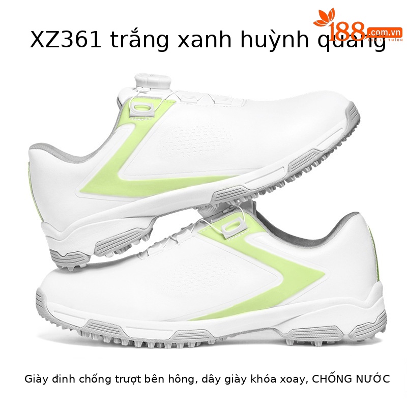 Giày Golf Nữ PGM Chống Nước Thoáng Khí Tăng Chiều Cao Núm Xoay — XZ361 [chống thấm nước/chống trượt/dây giày núm] Màu trắng huỳnh quang xanh, XZ361 [chống thấm nước/chống trượt/dây giày núm] trắng hồng