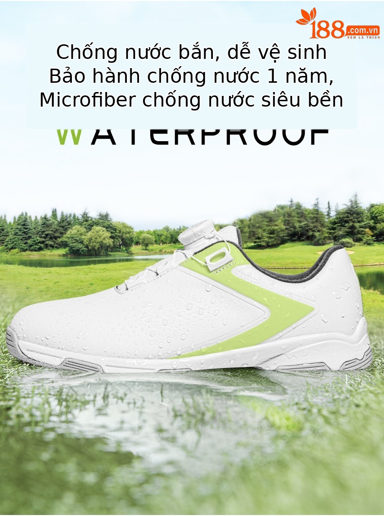 Giày Golf Nữ PGM Chống Nước Thoáng Khí Tăng Chiều Cao Núm Xoay — XZ361 [chống thấm nước/chống trượt/dây giày núm] Màu trắng huỳnh quang xanh, XZ361 [chống thấm nước/chống trượt/dây giày núm] trắng hồng chi tiết 4