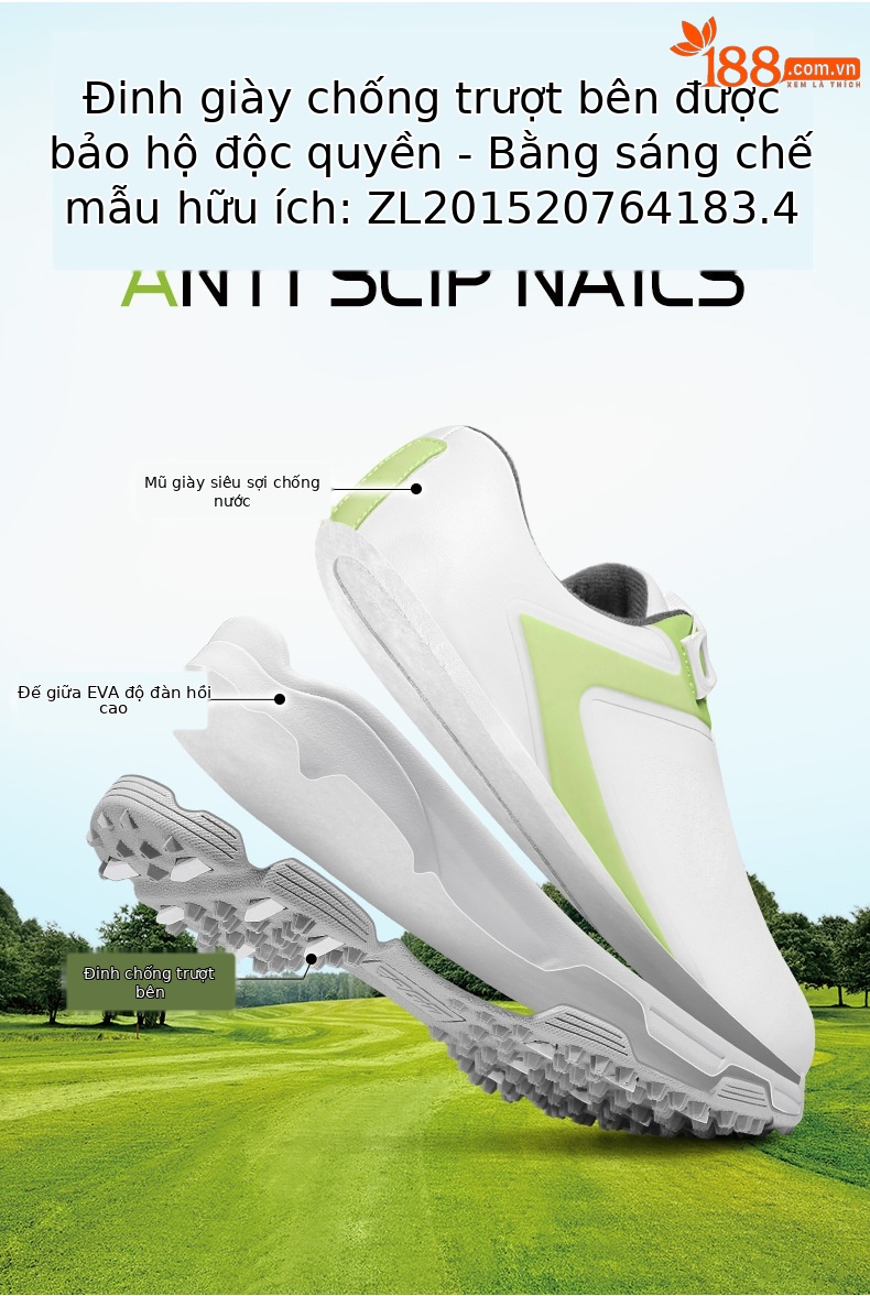 Giày Golf Nữ PGM Chống Nước Thoáng Khí Tăng Chiều Cao Núm Xoay — XZ361 [chống thấm nước/chống trượt/dây giày núm] Màu trắng huỳnh quang xanh, XZ361 [chống thấm nước/chống trượt/dây giày núm] trắng hồng chi tiết 5
