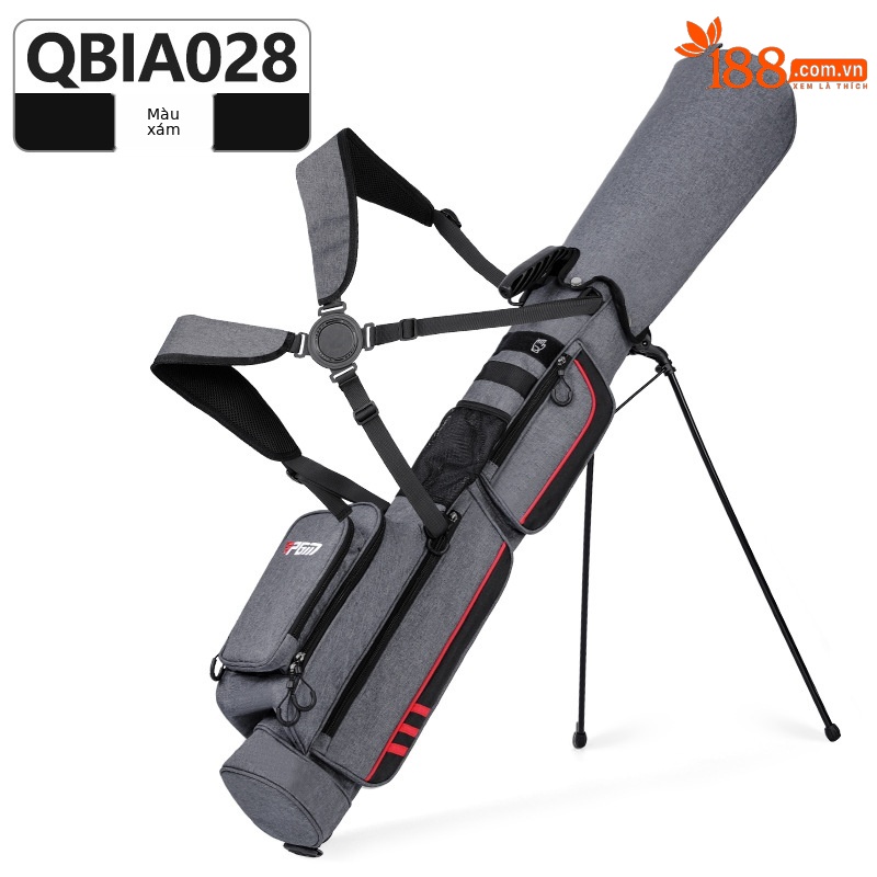 Túi đựng gậy golf PGM siêu nhẹ có chân đế, kích thước 122x12x24 cm — QIAB028-màu xám, QIAB028-Đen, QIAB028-màu xanh đậm, QIAB028-màu xanh hồ