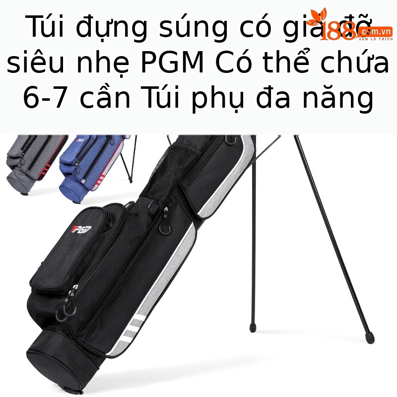 Túi đựng gậy golf PGM siêu nhẹ có chân đế, kích thước 122x12x24 cm — QIAB028-màu xám, QIAB028-Đen, QIAB028-màu xanh đậm, QIAB028-màu xanh hồ