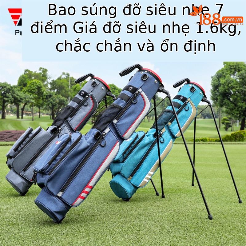Túi đựng gậy golf PGM siêu nhẹ có chân đế, kích thước 122x12x24 cm — QIAB028-màu xám, QIAB028-Đen, QIAB028-màu xanh đậm, QIAB028-màu xanh hồ