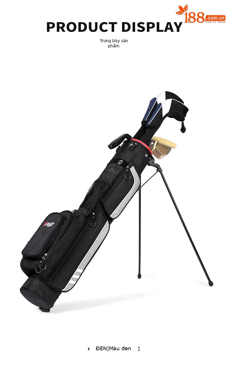 Túi đựng gậy golf PGM siêu nhẹ có chân đế, kích thước 122x12x24 cm — QIAB028-màu xám, QIAB028-Đen, QIAB028-màu xanh đậm, QIAB028-màu xanh hồ chi tiết 15