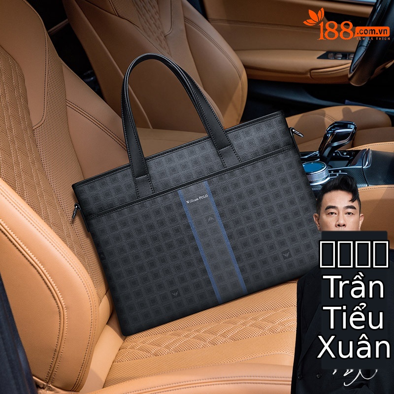 Cặp công sở nam Emperor Paul da PU cao cấp, đeo chéo & xách tay, có ngăn laptop