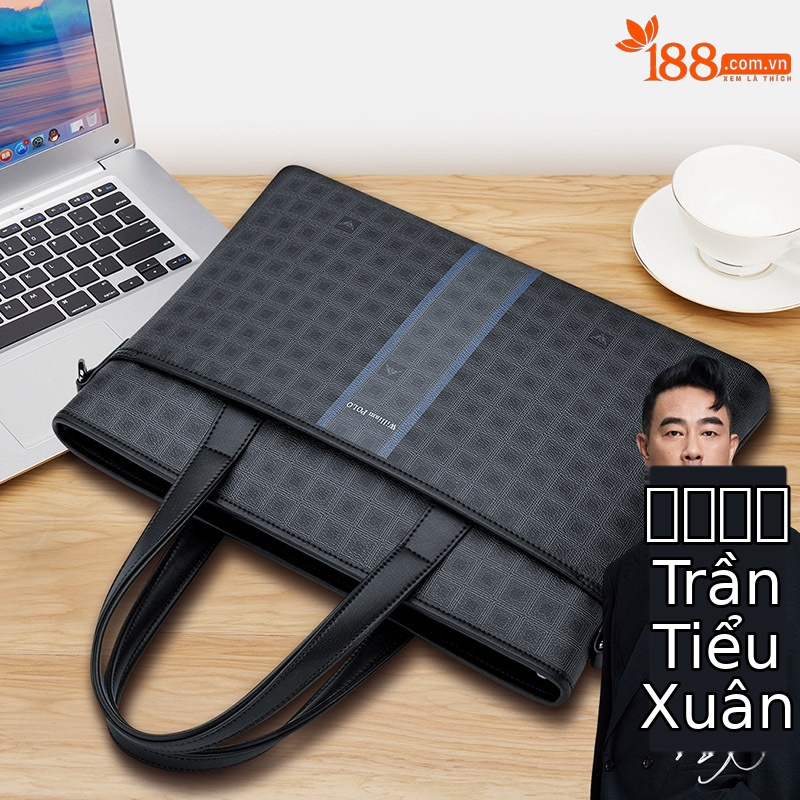 Cặp công sở nam Emperor Paul da PU cao cấp, đeo chéo & xách tay, có ngăn laptop