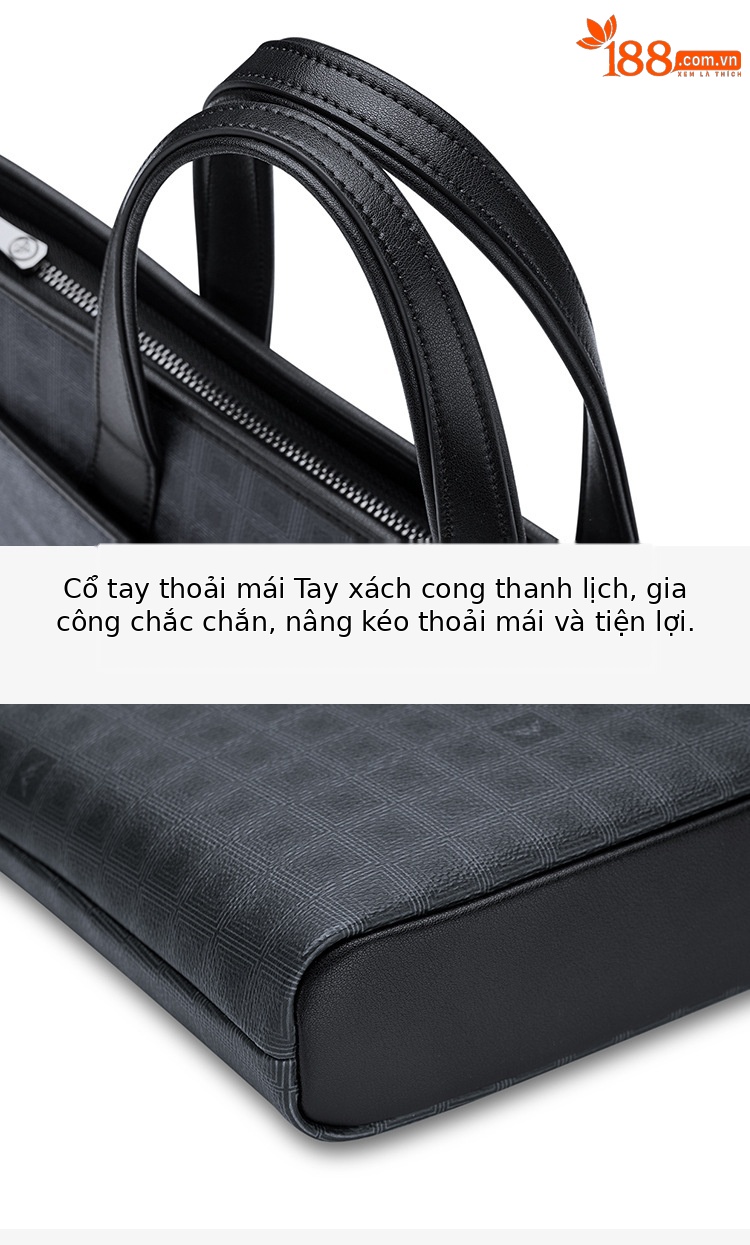 Cặp công sở nam Emperor Paul da PU cao cấp, đeo chéo & xách tay, có ngăn laptop chi tiết 13