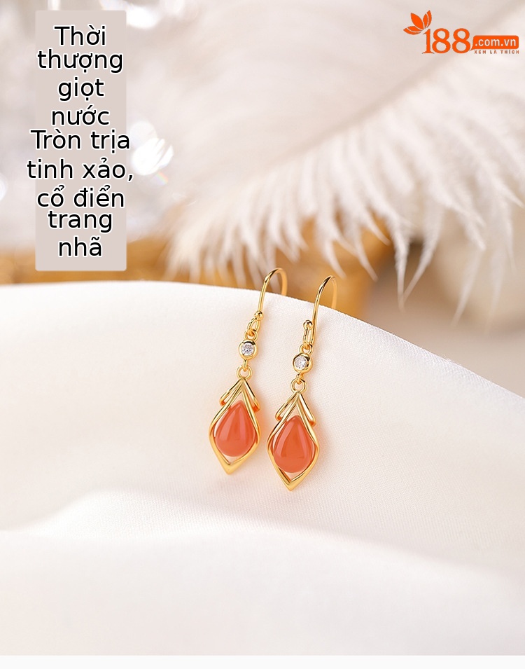 Bông tai giọt nước hoa mộc lan bạc S925 cổ điển dễ phối — Một cặp chi tiết 1