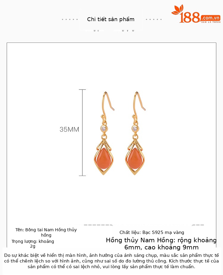 Bông tai giọt nước hoa mộc lan bạc S925 cổ điển dễ phối — Một cặp chi tiết 2