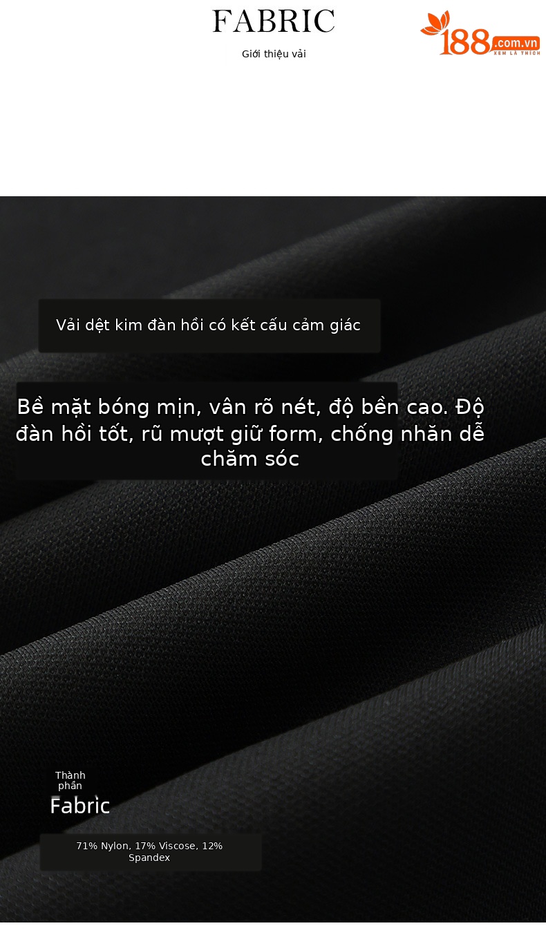 Quần tây nữ Xingge ống lửng cạp cao dáng thẳng — Màu đen chi tiết 7
