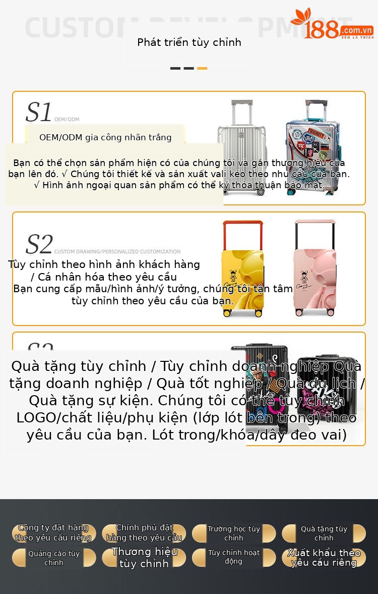 Vali kéo chống nổ hai lớp siêu nhẹ bánh xe đa hướng 20 inch — Ca rô trắng, Màu đen, Xám đậm, Xanh lục nhạt chi tiết 11
