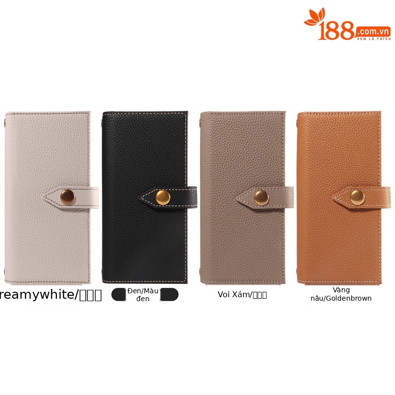 Ốp lưng da gập chống rơi cho iPhone 15 Pro Max, có khe đựng thẻ — [Màu đen★Ví da Togo] Bao da lật, [Màu nâu vàng★Ví da Togo] Bao da lật, [Màu trắng★Ví da Togo] Bao da lật, 【Voi xám★Ví da Togo] Bao da lật