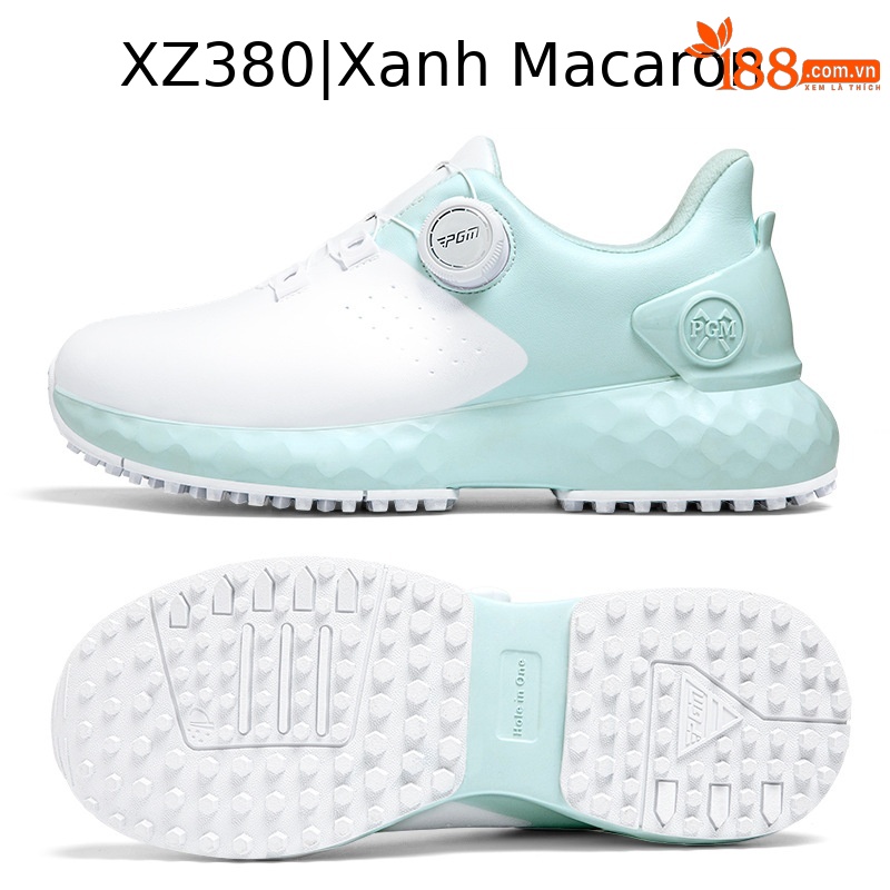 Giày golf nữ PGM chống thấm nước, chống trượt, đế đệm êm, núm vặn nhanh — XZ380-xanh macaron, XZ364-trắng hồng, XZ369-Quả mọng trắng sữa