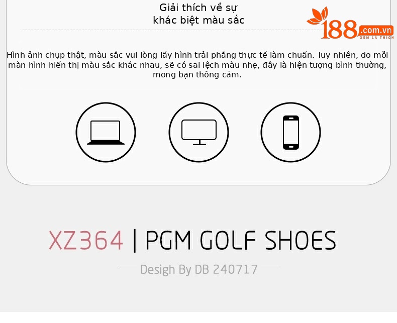 Giày golf nữ PGM chống thấm nước, chống trượt, đế đệm êm, núm vặn nhanh — XZ380-xanh macaron, XZ364-trắng hồng, XZ369-Quả mọng trắng sữa chi tiết 15