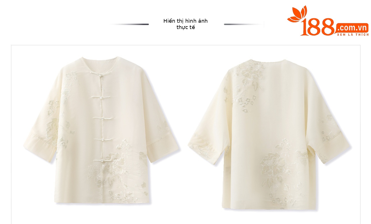 Bộ áo sơ mi quần short thêu cúc phong cách Trung Hoa cao cấp M4231 — Áo, Quần short chi tiết 18