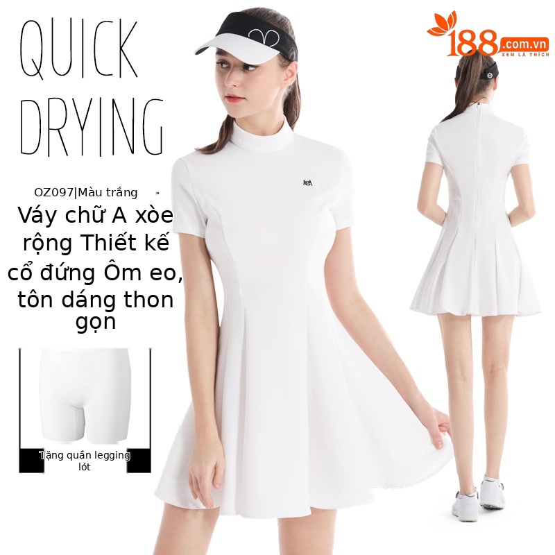 QZ097 [gửi legging/váy chữ A] váy trắng