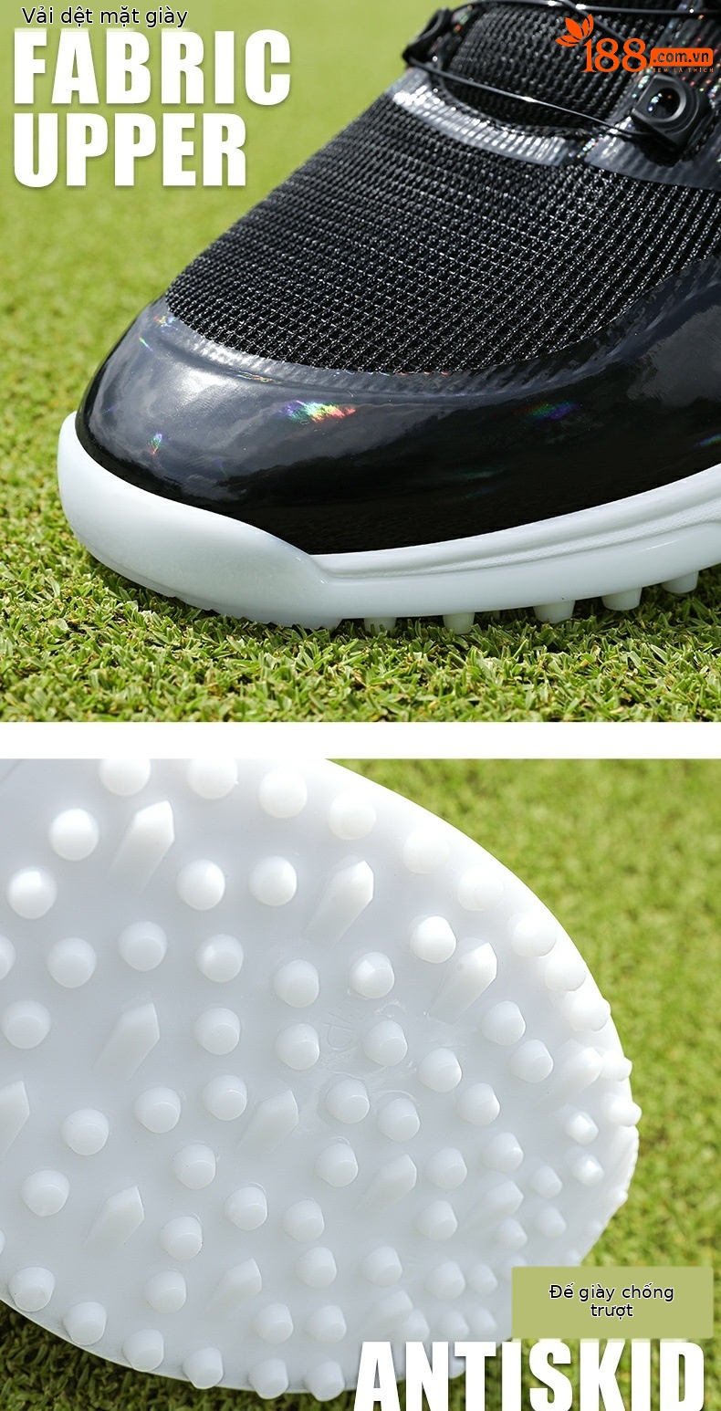 Giày golf PGM nam thoáng khí chống trượt có núm vặn dây giày — XZ368 [Dây giày/núm dệt thoáng khí]-Màu đen nguyên tử chi tiết 9