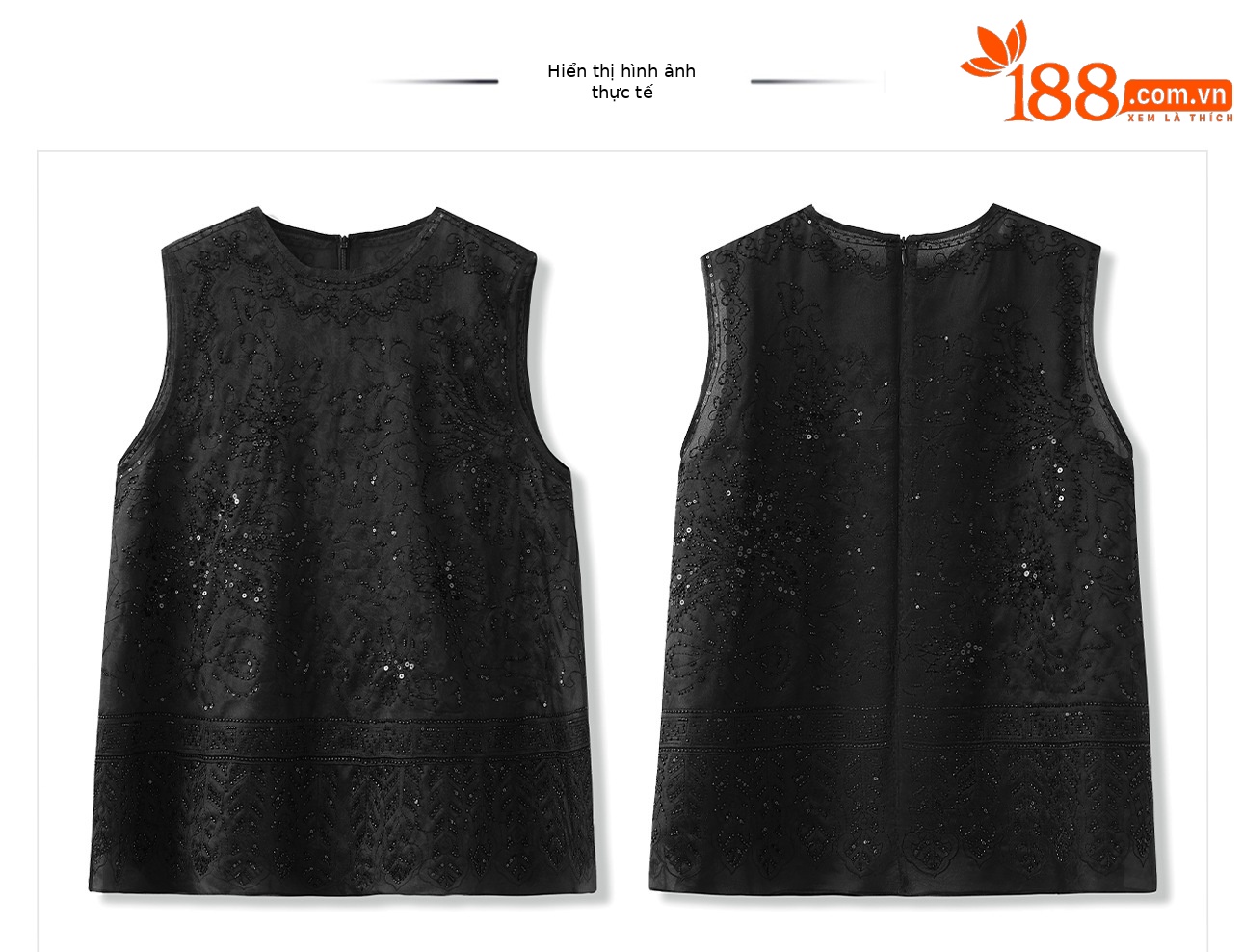 Áo vest gile nữ cổ tròn lụa tơ tằm đính hạt cao cấp phong cách Trung Quốc mới M7064 — Màu đen, Màu mơ chi tiết 26