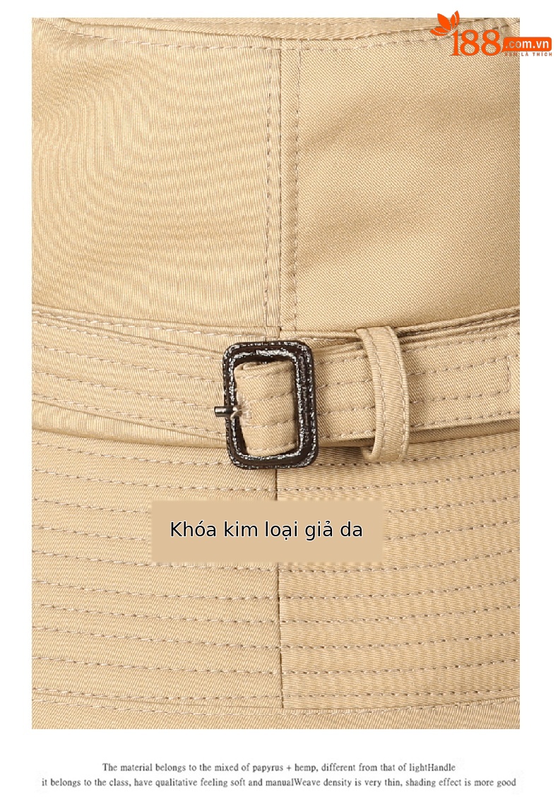 Mũ chống nắng nữ kiểu Hàn Quốc vành rộng chống tia UV — kaki đậm chi tiết 13