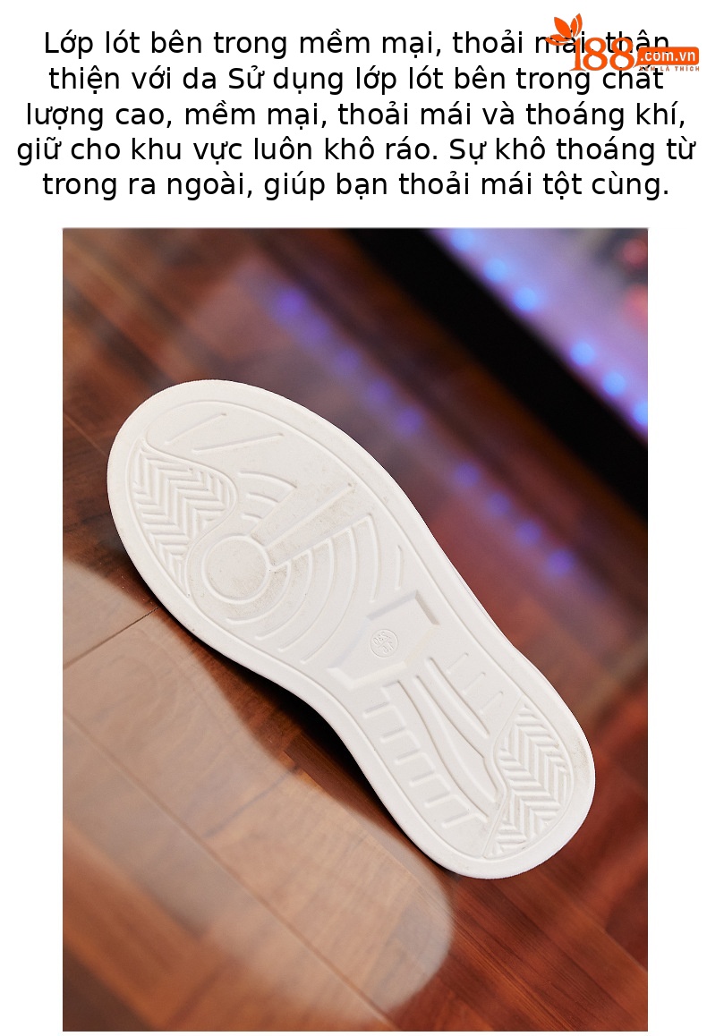 Giày sneaker nữ đế dày độn cao bên trong phong cách bánh xốp — Màu be chi tiết 7