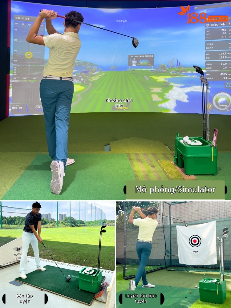 Máy phát bóng golf cảm ứng hồng ngoại PGM đa năng có giá đỡ gậy — Máy phát bóng [màu xanh lá cây], Máy phát bóng [màu xanh lá cây] (trống không có logo)